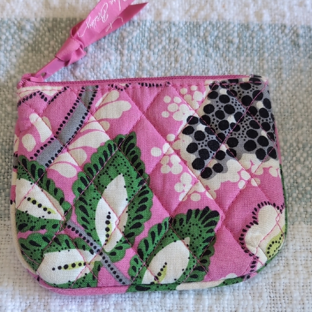 Vera Bradley Pink and Green Quilted Pouch 3pc Set - Picture 3 of 11